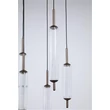 Pendul Searchlight Cattail metal, sticla, maro, transparent, LED, 24W, 1984lm, 3000K - 76210-5CL