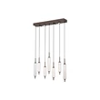 Pendul Searchlight Cattail metal, sticla, maro, transparent, LED, 33W, 2238lm, 3000K - 76210-7CL
