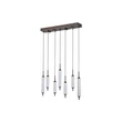 Pendul Searchlight Cattail metal, sticla, maro, transparent, LED, 33W, 2238lm, 3000K - 76210-7CL