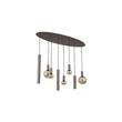 Pendul Searchlight Lyon metal, sticla, maro, chihlimbar, E27, 60W - 76318-8LT