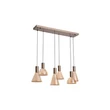 Pendul Searchlight Cannes metal, sticla, maro, chihlimbar, LED, 41W, 1802lm, 3000K - 77410-6AM