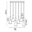 Pendul Searchlight Cannes metal, sticla, maro, chihlimbar, LED, 41W, 1802lm, 3000K - 77410-6AM