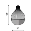 Pendul Searchlight Bali bambus, maro, E27, 60W - 7869CW