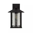 Aplica de perete exterior Searchlight Venice metal, sticla, negru, transparent, E27, 60W, IP44 - 7926BK