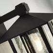 Aplica de perete exterior Searchlight Venice metal, sticla, negru, transparent, E27, 60W, IP44 - 7926BK
