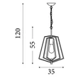 Pendul Searchlight Slinky metal, negru, E14, 60W - 7973BK