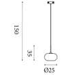 Pendul Searchlight Confetti metal, sticla, auriu, alb, LED, 9W, 699lm, 3000K - 80820-1GO