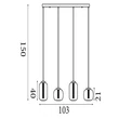Pendul Searchlight Lille metal, sticla, maro, chihlimbar, LED, 28W, 2583lm, 3000K - 84510-4AM