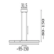 Pendul Searchlight Linear metal, negru, LED, 13W, 4000lm, 2700K-4000K-6000K - 88520BK