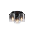 Plafoniera Searchlight SWEDEN metal, sticla, negru, fumuriu, E27 - 88911-3BK
