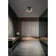 Plafoniera Searchlight SWEDEN metal, sticla, negru, fumuriu, E27 - 88911-3BK