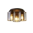 Plafoniera Searchlight SWEDEN metal, sticla, maro, chihlimbar,E27 - 88911-3MO