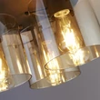 Plafoniera Searchlight SWEDEN metal, sticla, maro, chihlimbar,E27 - 88911-3MO
