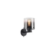 Aplica de perete Searchlight SWEDEN metal, sticla, negru, fumuriu, E27 - 88912-1BK