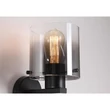 Aplica de perete Searchlight SWEDEN metal, sticla, negru, fumuriu, E27 - 88912-1BK