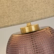 Veioza Searchlight AMETHYST metal, sticla, textil, pink, natur, E27 - EU44652PI
