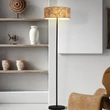 Lampadar Searchlight ISLA metal, hartie, negru, E27 - EU47812NA