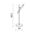 Veioza Searchlight Wands metal, negru, LED, 4.65W, 117lm, 2700K - EU4867BK
