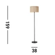 Lampadar Searchlight MEADOW metal, natur, negru, bej, E27 - EU49713BK