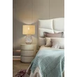 Veioza Searchlight Diane sticla, rattan, sampanie, maro, E27, 40W - EU54636CP