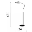Lampadar Searchlight Swan metal, crom, alb, E27, 60W - EU60420WH