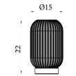 Veioza Searchlight Pearl metal, sticla, alama, alb, E27, 60W - EU61972SB