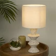 Veioza Searchlight Malacca ceramic, textil, alb, E27, 60W - EU62021CR
