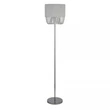 Lampadar Searchlight Bellano metal, textil, acril, crom, alb, transparent, E27, 60W - EU62618CC