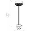 Lampadar Searchlight Bellano metal, textil, acril, crom, alb, transparent, E27, 60W - EU62618CC