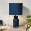 Veioza Searchlight Tia ceramic, textil, albastru, E14, 60W - EU62922BL
