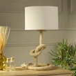 Veioza Searchlight Rope textil, maro, alb, E27, 60W - EU78410