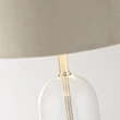 Veioza Searchlight OXFORD metal, sticla, catifea, nichel, transparent, taupe, E27 - EU81713TA