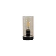Veioza Searchlight Broughton metal, sticla, negru, chihlimbar, E27, 60W - EU82329AM