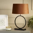 Veioza Searchlight Elegant metal, textil, negru, portocaliu, E27, 60W - EU93101OR