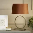 Veioza Searchlight Elegant metal, textil, bronz, portocaliu, E27, 60W - EU93102OR