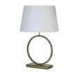 Veioza Searchlight Elegant metal, textil, bronz, alb, E27, 60W - EU93102WH