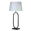 Veioza Searchlight Modish metal, textil, negru, alb, E27, 60W - EU94101WH