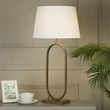 Veioza Searchlight Modish metal, textil, bronz, alb, E27, 60W - EU94102WH