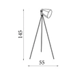 Lampadar Searchlight Study metal, crom, E27, 60W - EU9606CC