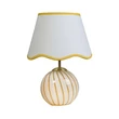 Veioza Searchlight Celine sticla, textil, galben, alb, E14, 60W - EU99410YL