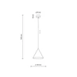Pendul TK Lighting CONO metal, negru, E27 - TK-10058
