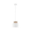 Pendul TK Lighting DUO metal, textil, alb, bej, E27 - TK-10078