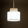 Pendul TK Lighting DUO metal, textil, alb, bej, E27 - TK-10078