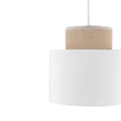 Pendul TK Lighting DUO metal, textil, alb, bej, E27 - TK-10078