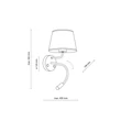 Aplica de perete TK Lighting MAJA metal, textil, alb, E27 + G9 - TK-10080