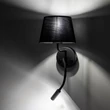 Aplica de perete TK Lighting MAJA metal, textil, negru, E27 + G9 - TK-10081