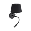 Aplica de perete TK Lighting MAJA metal, textil, negru, E27 + G9 - TK-10081