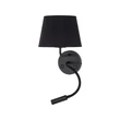 Aplica de perete TK Lighting MAJA metal, textil, negru, E27 + G9 - TK-10081