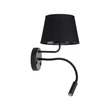 Aplica de perete TK Lighting MAJA metal, textil, negru, E27 + G9 - TK-10081