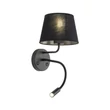 Aplica de perete TK Lighting MAJA metal, textil, negru, E27 + G9 - TK-10081